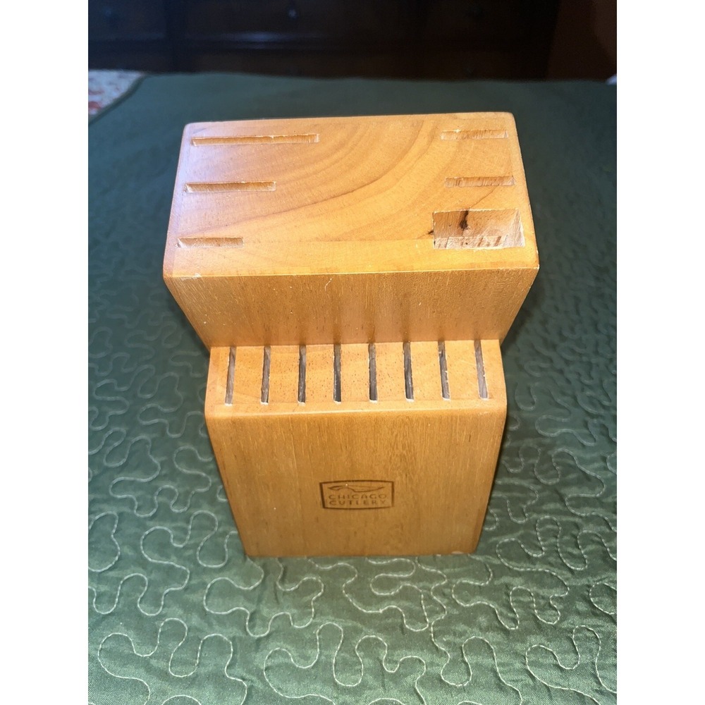 Chicago Cutlery Wood Knife 14 Slot Storage Holder BLOCK ONLY Light Wood